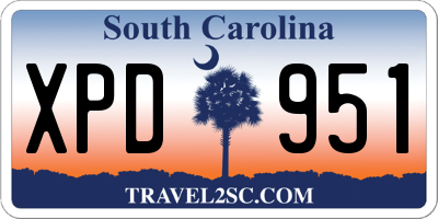 SC license plate XPD951