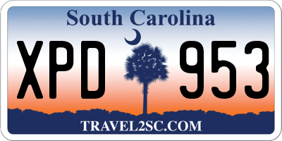 SC license plate XPD953