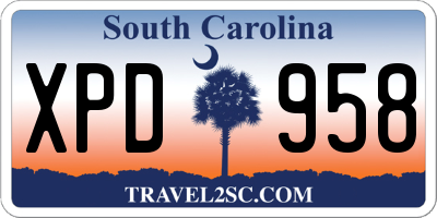 SC license plate XPD958