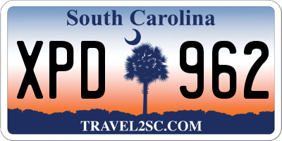 SC license plate XPD962