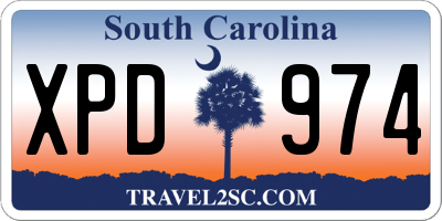 SC license plate XPD974