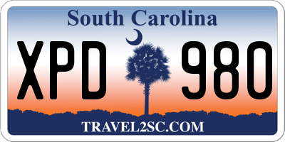 SC license plate XPD980