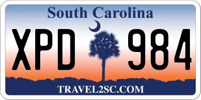 SC license plate XPD984