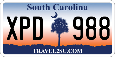 SC license plate XPD988