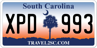 SC license plate XPD993