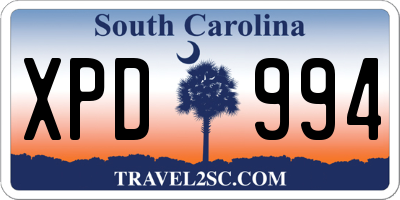 SC license plate XPD994