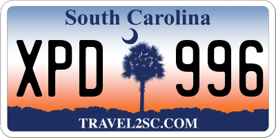 SC license plate XPD996