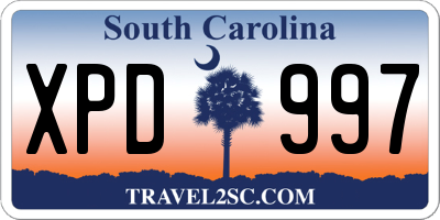 SC license plate XPD997