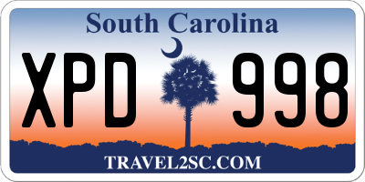 SC license plate XPD998