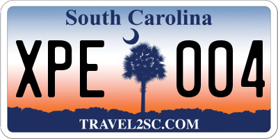SC license plate XPE004
