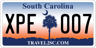 SC license plate XPE007