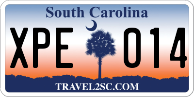 SC license plate XPE014