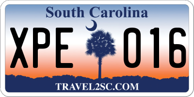 SC license plate XPE016