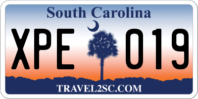 SC license plate XPE019