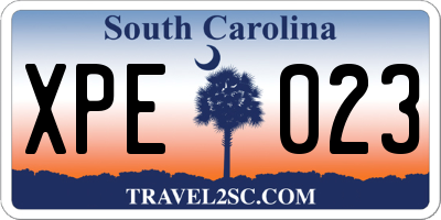 SC license plate XPE023