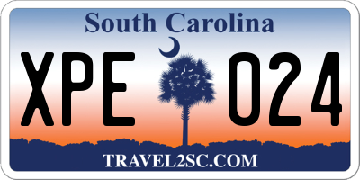 SC license plate XPE024