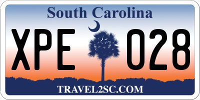 SC license plate XPE028