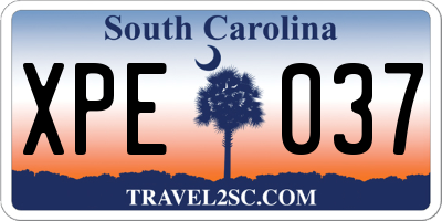 SC license plate XPE037