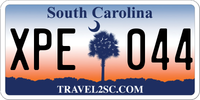 SC license plate XPE044
