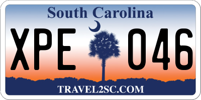 SC license plate XPE046