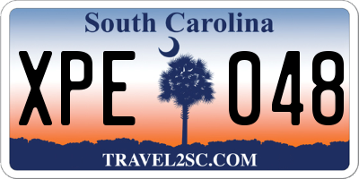 SC license plate XPE048