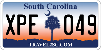 SC license plate XPE049