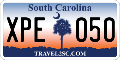 SC license plate XPE050