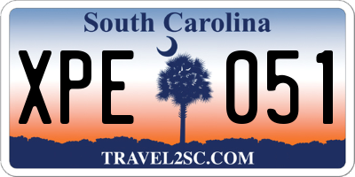 SC license plate XPE051