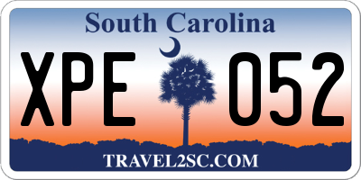 SC license plate XPE052