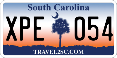 SC license plate XPE054