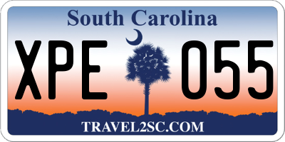 SC license plate XPE055
