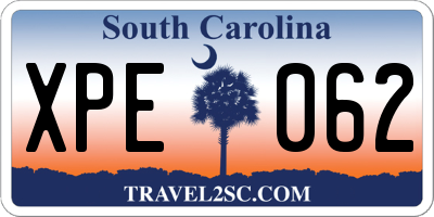 SC license plate XPE062