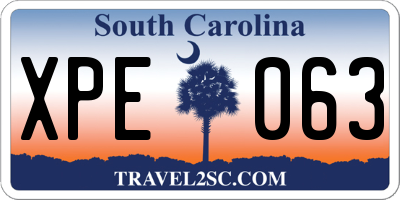 SC license plate XPE063