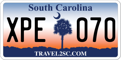 SC license plate XPE070