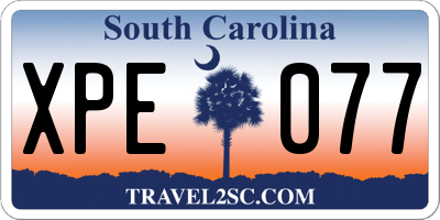 SC license plate XPE077