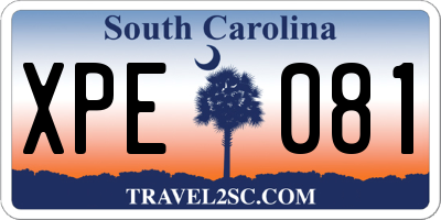 SC license plate XPE081