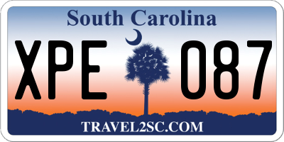 SC license plate XPE087