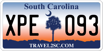 SC license plate XPE093