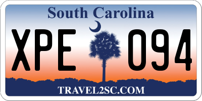 SC license plate XPE094
