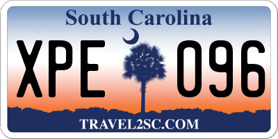 SC license plate XPE096
