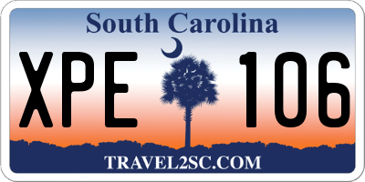 SC license plate XPE106