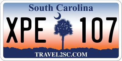 SC license plate XPE107