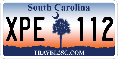 SC license plate XPE112
