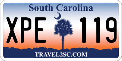 SC license plate XPE119