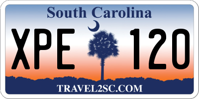 SC license plate XPE120