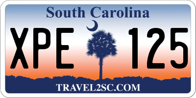 SC license plate XPE125