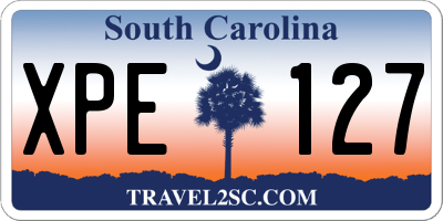 SC license plate XPE127