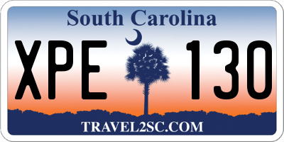 SC license plate XPE130