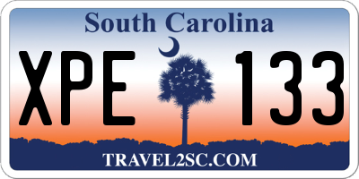 SC license plate XPE133