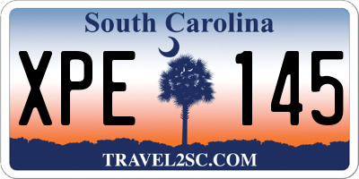 SC license plate XPE145